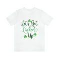 thumbnail image 2 of Let's Get Lucked Up Irish Clover Green Unisex Jersey Short Sleeve Tee, 2 of 10
