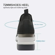 Yolanda Zula Black Wedge Sneakers for Women Slip on Knit Mesh Shoes Breathable Sock Shoes