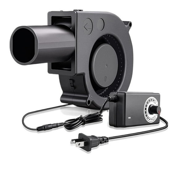 BBQ Blower Fan 97mm with 110V-240V AC Plug, 12V Variable Speed Centrifugal Fan for Charcoal Starter, Outdoor Camping, Picnic Cooking, Barbecue, Fireplace, Bellows, Wood Stove, Drying Boots