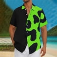 thumbnail image 2 of Men's Vintage Bowling Shirts Leopard Graphic Casual Short Sleeve Button Up Contrast Shirt Summer Color Block Shirts, 2 of 5