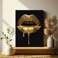 thumbnail image 6 of Golden Dripping Lips Decorative Painting/Canvas Art， Suitable for Living Room， Bedroom， Dining Room， Office， Hotel， Gallery， Studio， Cafe， Bar and Apartment Decoration., 6 of 8