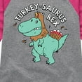 thumbnail image 3 of Instant Message - Turkeysaurus Rex - Toddler & Youth Girls Raglan Graphic T-Shirt, 3 of 6