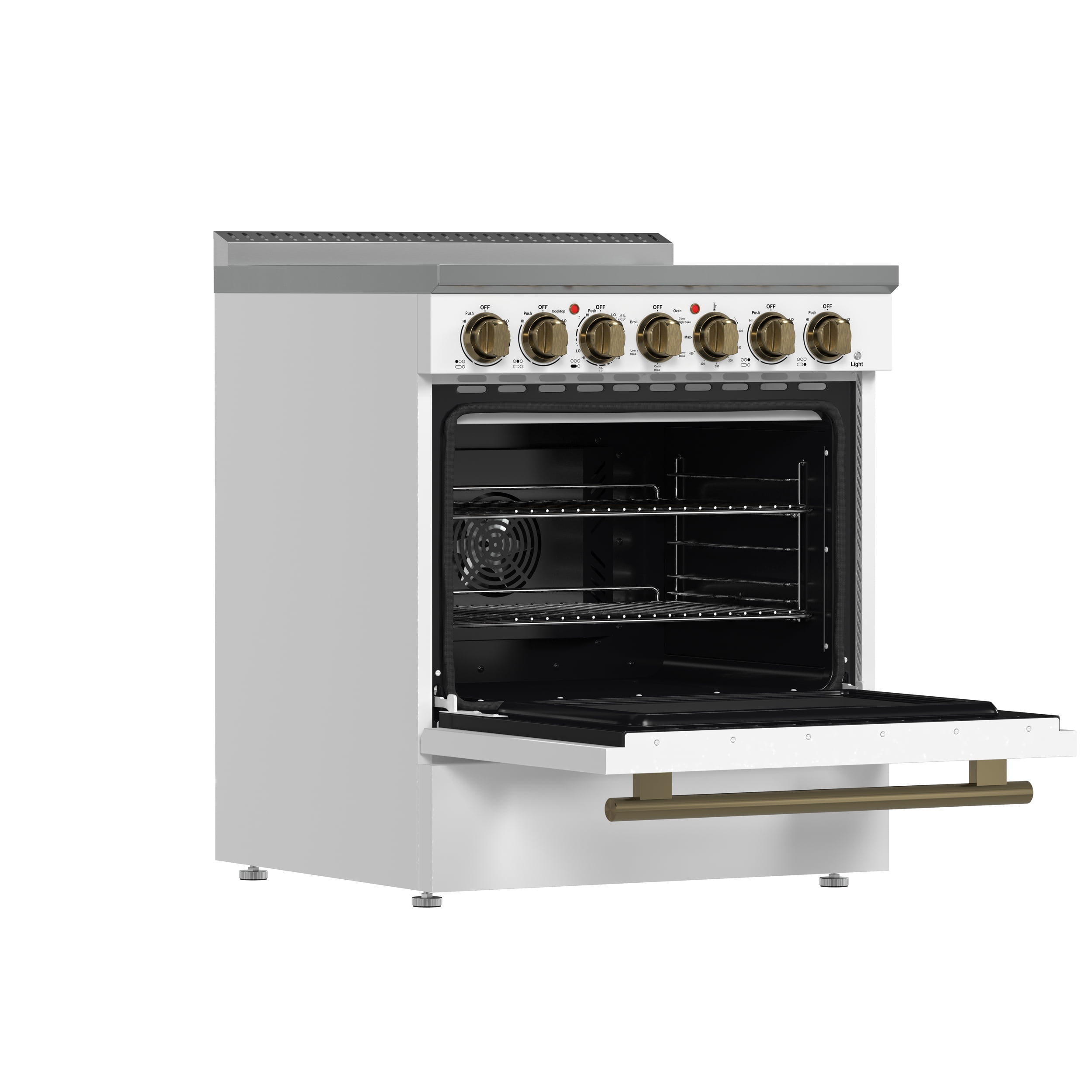 Forno Paolo 30" Freestanding Electric Range in White, 4.38 cu.ft. True Convection Oven