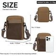 thumbnail image 5 of Small Cross-body Sling Bags for Men Women, Mini Messenger Bag Shoulder Pouch for Daily Use Brown, 5 of 8
