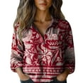 thumbnail image 2 of Bovemsi Women Cotton Shirt Printed Fashion Down Shirts Casual Tops Long Sleeve Blouse, Red Women's Summer Shirts, XL, 2 of 4