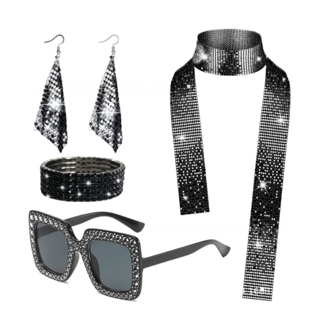 Naiovety Gafas de lentejuelas brillantes, accesorios deslumbrantes para disfraces de discoteca que hacen que parezcan aún más deslumbrantes. Kits de decoración para fiestas conjunto 5