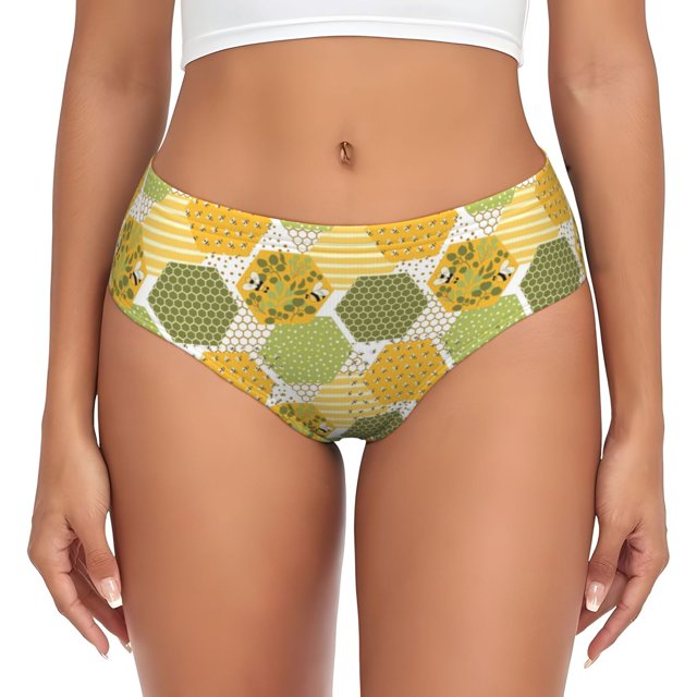 Fotbe Bee honey Calzones Estampados para Mujer – Ropa Interior de Algodón, Cómoda, Suave y Elástica-4X-Large