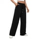 thumbnail image 2 of Pantalones Deportivos Anchos de Cintura Alta para Mujer, Holgados y con Cordón, A para Adolescentes Negro S, 2 of 10