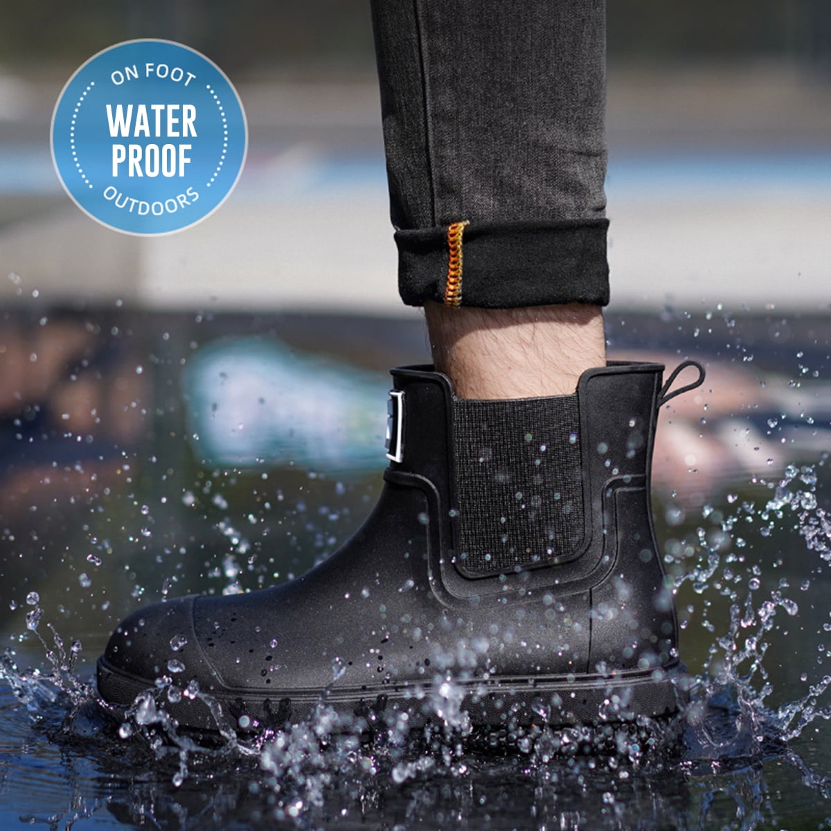 AUXDIQ Rain Boots Men Short Ankle Women Waterproof Rain Shoes Outdoor Garden Shoes