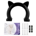thumbnail image 1 of Cat Head Shaped Interior Cat Door with Fish Bone Pattern (Black), 1 of 23