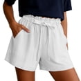 thumbnail image 2 of Admvng Wonens Shorts Casual Summer Loose Drawstring Comfortable Cotton Yoga Stretchy Work Short Pants With Pocket Size S-2XL, 2 of 5
