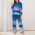 thumbnail image 2 of Sigee Starry Night Ocean View for Women’s Pajama Sets Long-Sleeved Pjs Sets for Women 2 piece Sleepwear-Medium, 2 of 7