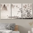 thumbnail image 3 of wall26 - 3 Piece Canvas Wall Art - Chinese Landscape Ink Painting - Modern Home Art Stretched and Framed Ready to Hang - 24"x36"x3 Panels, 3 of 5