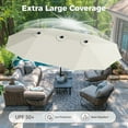 thumbnail image 3 of Alpha Joy 15ft Outdoor Patio Umbrella Extra-Large Double-Sided Garden Umbrella with Crank Handle and Base - Ivory, 3 of 6