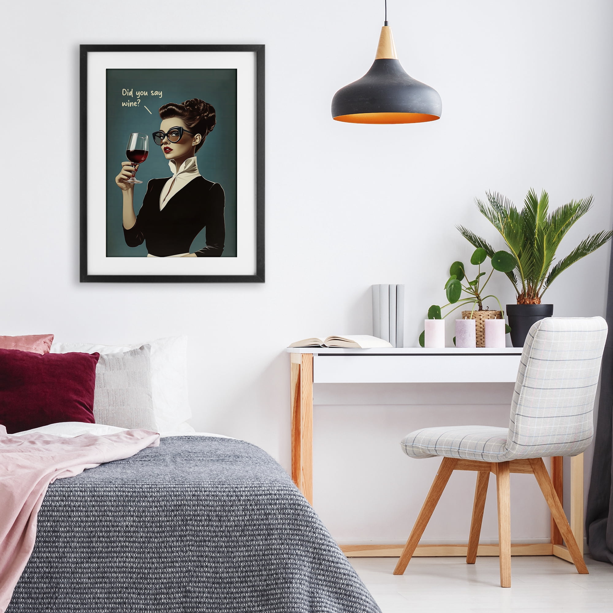 Stupell Industries Did You Say Wine Black Framed Print Under Glass, design by Andreas Magnusson