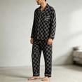 thumbnail image 3 of Jamicy Cotton Pajamas for Men Set Long Sleeve Soft Pajamas for Men Button Down Sleepwear Pjs Lounge Sets with Pockets Home Wear for Winter, 3 of 6