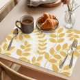 thumbnail image 3 of Turmeric Yellow Leaves Placemats Set of 4 Summer Farmhouse Botanical Boho Branch Place Mats Indoor Wipeable Table Mats Washable Cloth Dining Table Placemats for Kitchen Holiday Party Decor 13x19 Inch, 3 of 9