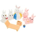 thumbnail image 3 of KALLORY Miniature Landscape Design Resin Rabbit Assorted Color 8Pcs 2.4x1.6x1.0in, 3 of 8