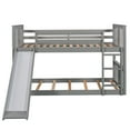 thumbnail image 6 of Gray Twin Over Twin Bunk Bed with Slide and Ladder, 6 of 8