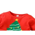 thumbnail image 3 of Infant Baby Girls Christmas Clothes  Tree Print Pullover Tops Striped Flared Pants 2Pcs Outfit Set Red 18-24 Months, 3 of 6
