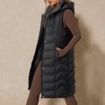 thumbnail image 3 of Patlollav Jackets for Women,Ladies Warm Hooded Coat Long Jacket Winter Sleeveless Down Parkas, 3 of 6