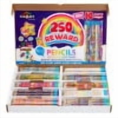 Cra-Z-Art Classroom Reward Pencils Classpack 250 Count Featuring 10 Unique Designs ,Pre-Sharpened Pencils