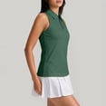 thumbnail image 4 of Womens Sleeveless Golf Shirts Zip Up Collared Athletic Tank Top Performance Breathable Quick Dry Summer Sport Polo Shirts for Women Casual Outdoor Army Green L, 4 of 7