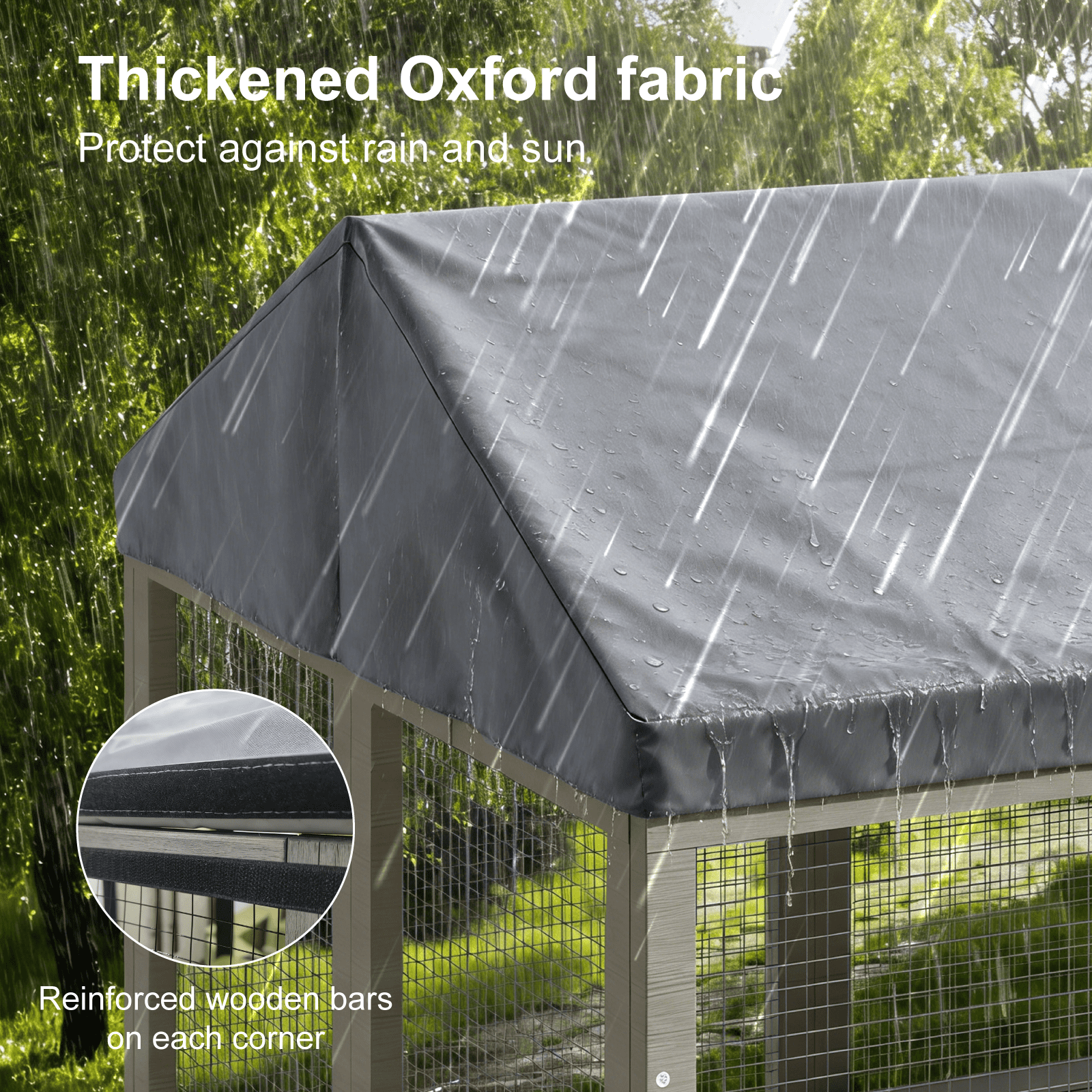 TIMHAKA 71'' Catio Outdoor Cat Enclosure, Large Cat Catio with Window Access, Hammock, 7 Platforms and 2 Resting Box, Gray