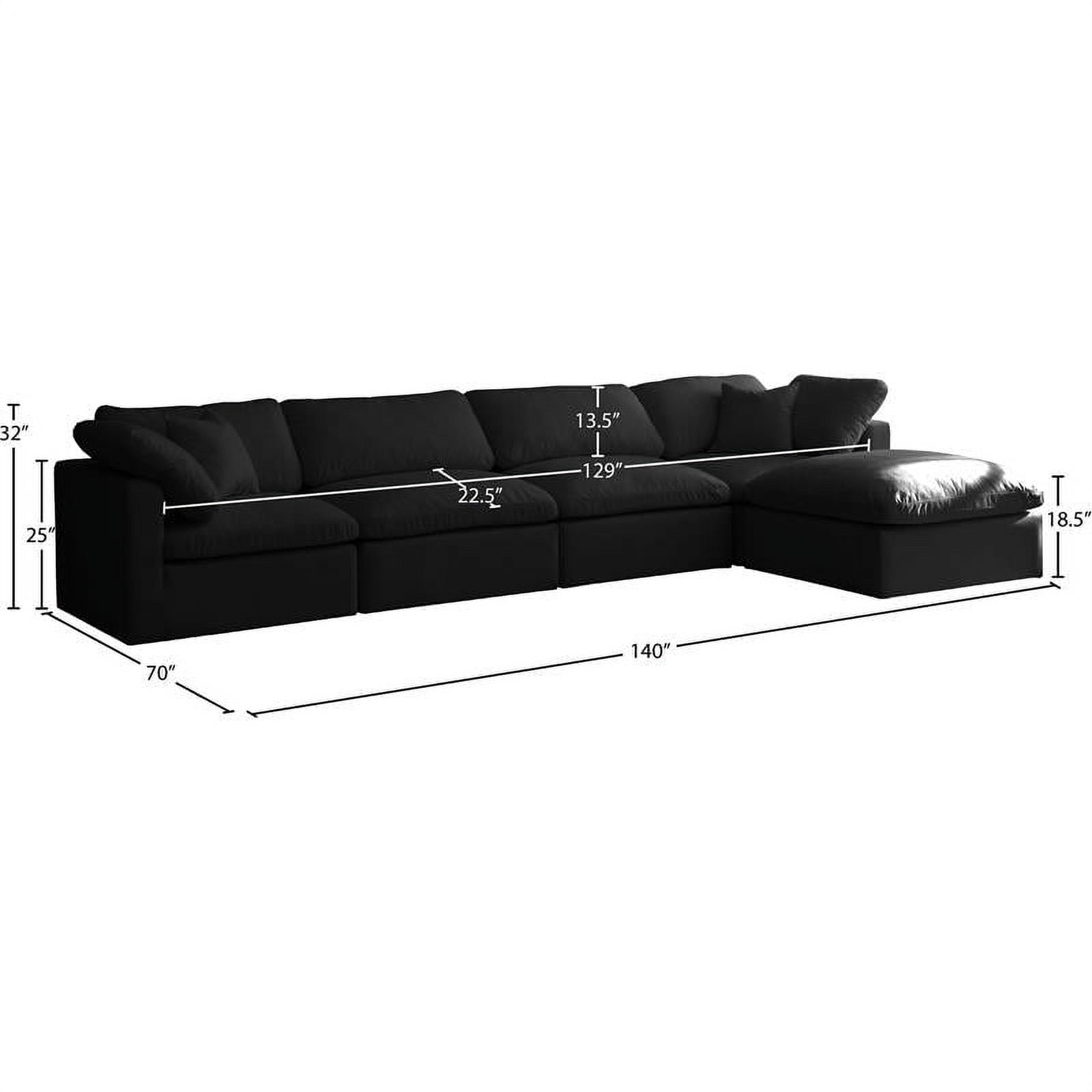 Plush sale black sectional