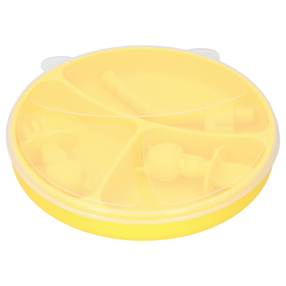 Yazoeia Silicone Baby Toddler Plates Non-Slip Infant Dinner Plate Bowl with Suction Cup TablewareYellow MY320-16850