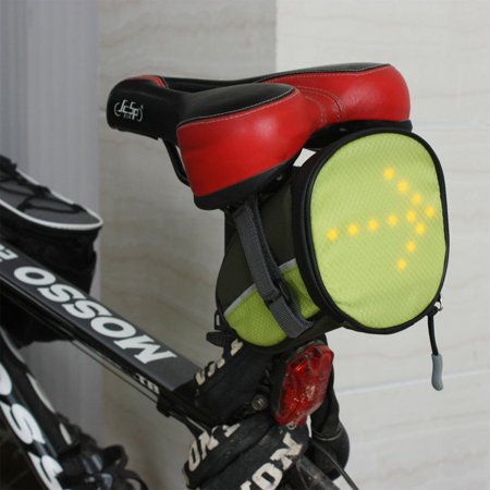- LED Turn Signal Bike Light in Saddle Bag for Night Cycling Safety