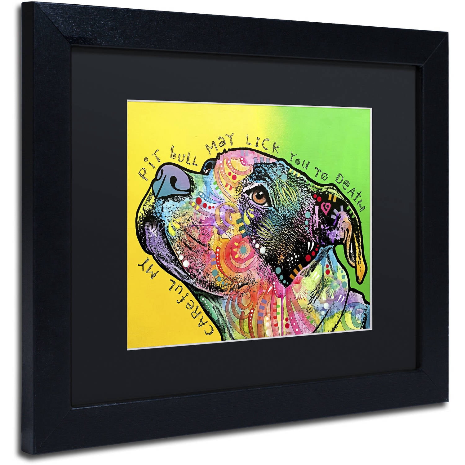 Trademark Fine Art 'Lick You to Death' Canvas Art by Dean Russo, Black Matte, Black Frame
