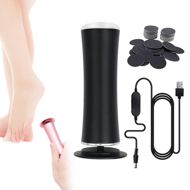 eléctricas Herramientas de pedicura recargables Amoladora de pies Talones agrietados Depurador portátil para hombres Mujeres Uso , negro Macarena limas eléctricas para pies