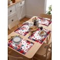 thumbnail image 5 of 4th Of July Placemats Set of 4, Washable Woven Burlap Cloth Fabric Placemat for Square/Rectangle/Round/Oval Dining Table, Easy Clean Place Mats for Toddlers, Kids Gnomes Spring Summer Floral Red White, 5 of 6