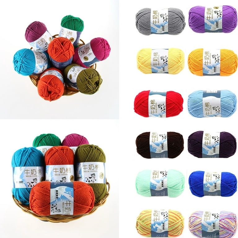 Multi Color Warm DIY Milk Cotton Yarn Baby Sweater Yarn Knitting Children Hand Knitted Knit Blanket Crochet Yarn, Size: 50
