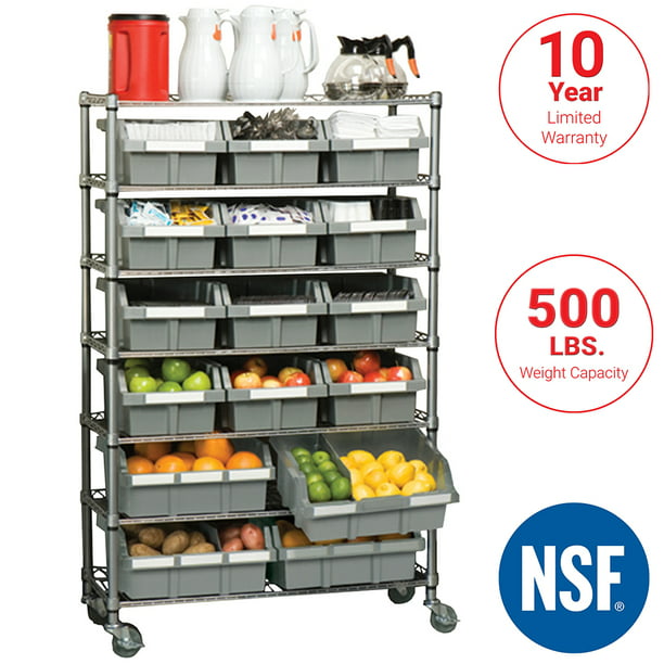 Seville Classics Commercial 7 Tier Nsf, Commercial Food Storage Shelving