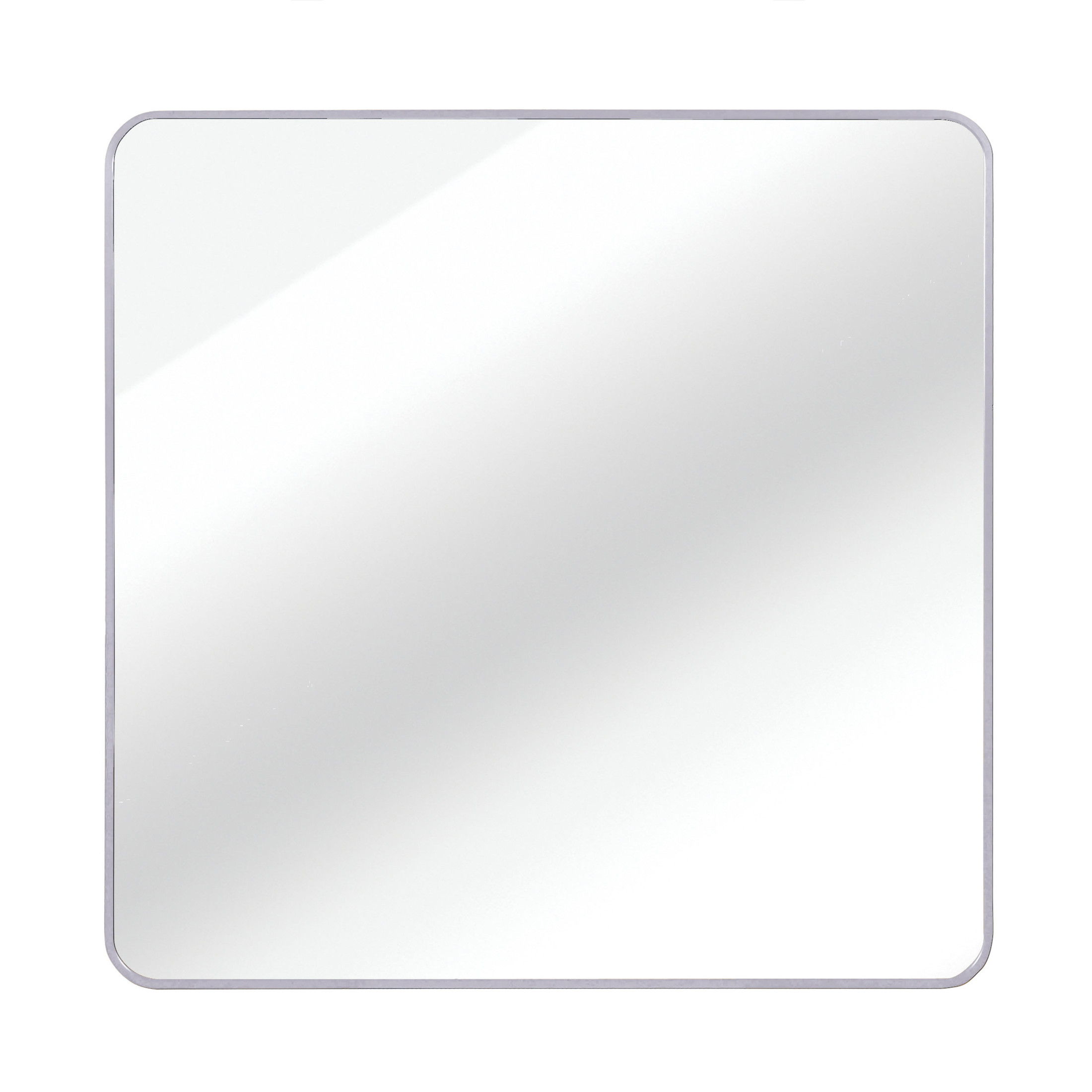Noble House 36"x36" Square Metal Wall Mirror, Vanity Mirror for Bathroom, Bedroom & Living Room, Silver