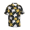 thumbnail image 2 of Uemuo Lilies Flowers Printed Regular Fit Short Sleeve Casual Hawaiian Shirt for Men,Aloha shirt,Tropical shirt,Floral print shirt,Vacation Beach shirt-XX-Large, 2 of 9