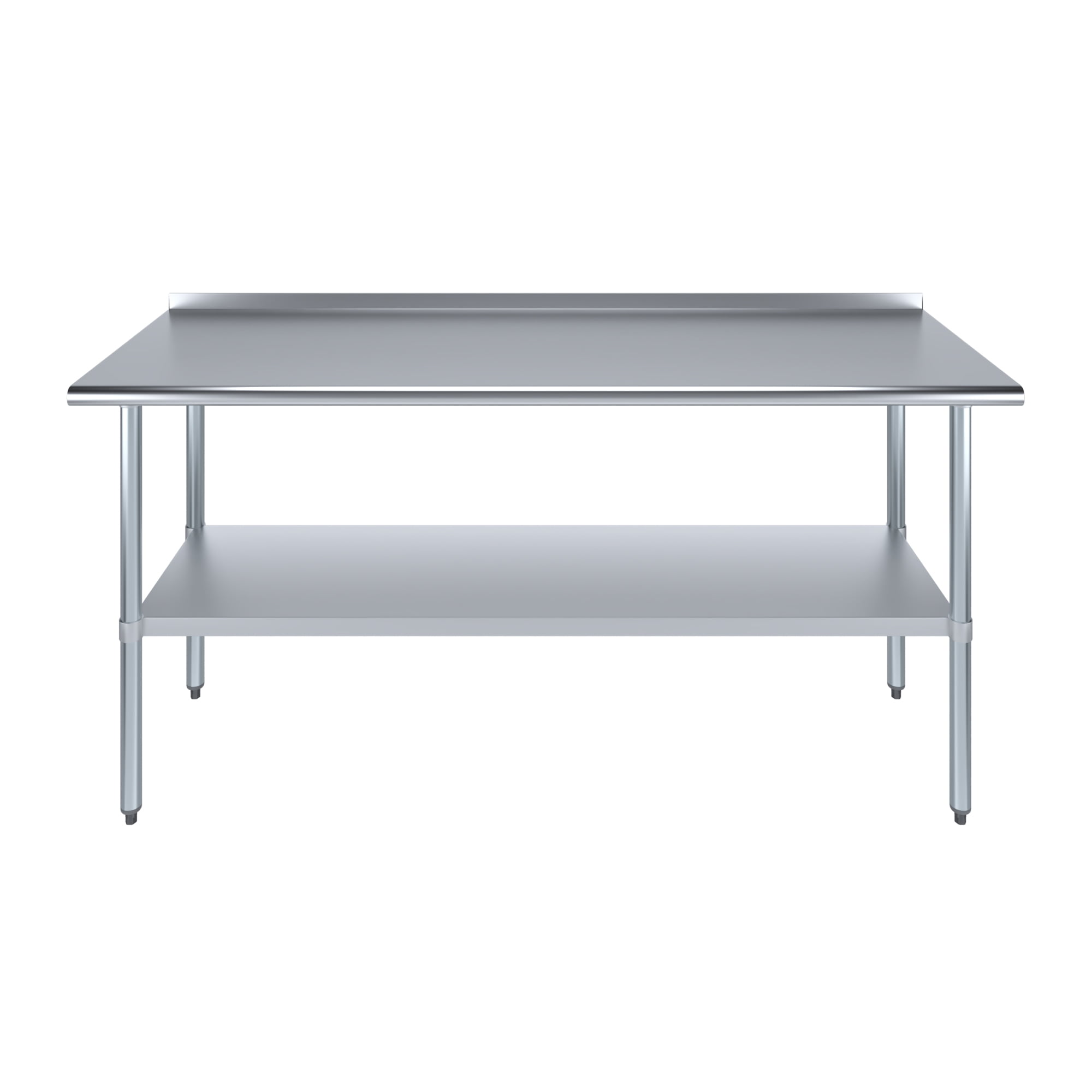 AmGood 24 in. x 72 in. Stainless Steel Work Table with 1.5 in. Backsplash | Metal Kitchen Food Prep Table