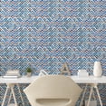 thumbnail image 3 of Ambesonne Japanese Peel & Stick Wallpaper for Home, Chevron Watercolor Art, 13"x36", Pale Blue Orange, 3 of 6