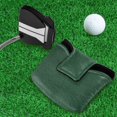 thumbnail image 5 of Haosy Dark Green Felt Golf Mallet Putter Cover Strong Magnetic Leather Golf Club Headcover Closure, 5 of 7