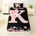 thumbnail image 3 of Erosebridal Princess Bow K Twin Sheet Sets, Spring Flower Bedding, 3-Piece, 3 of 5