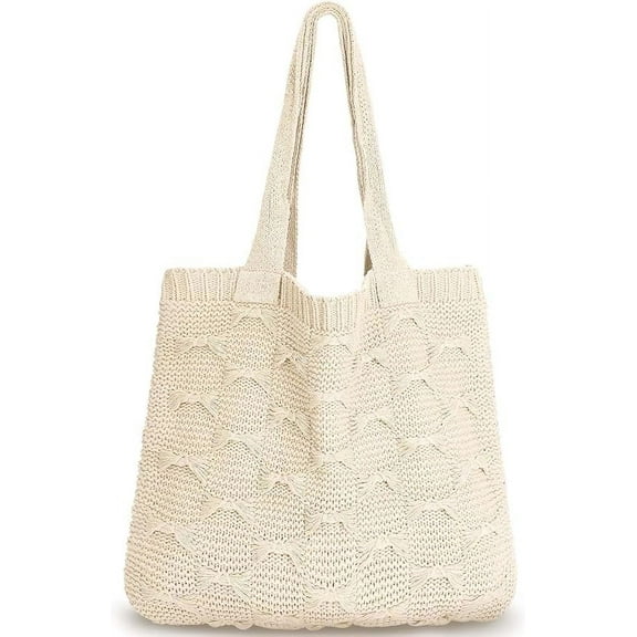 BTEPSGA Crochet Bags for Women Large Tote Bag Aesthetic Handbag Shoulder Bag Hippie Bag Knit Bag