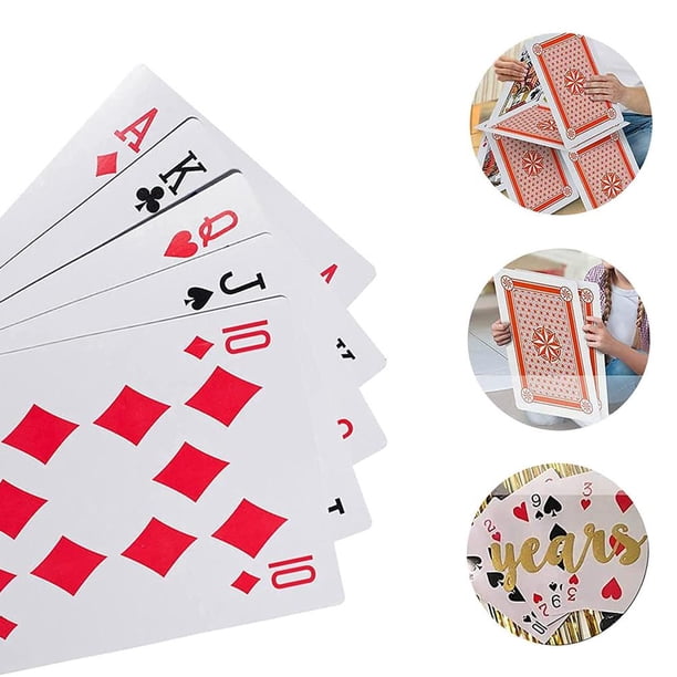 54 naipes gigantes de gran tamaño con temática de juego, naipes de póquer fantásticos, naipes de gran tamaño para entretenimiento en la mesa