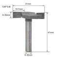 thumbnail image 4 of 1/4 Inch Straight Shank T Slot Router Bit T-Track Woodwork Milling Cutter Tool, 4 of 11