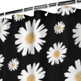 thumbnail image 3 of Black Daisy Flower Golden Centers Pattern Shower Curtain 36"x72" ,Bathroom Decorative Shower Curtains Set with 12 Hooks,Modern Waterproof Washable Shower Curtain, 3 of 6