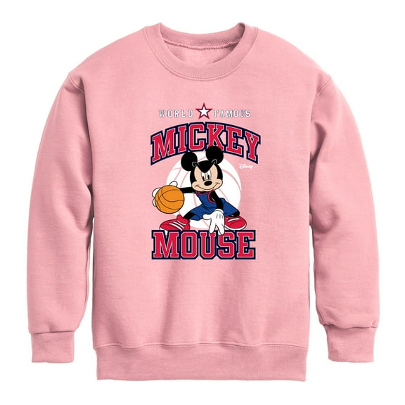 Disney - Mickey Basketball Jersey - Toddler And Youth Crewneck Fleece Sweatshirt
