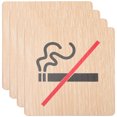 thumbnail image 1 of 4pcs No Smoking Warning Signs Hotel Warning Signs Wood No Smoking Boards, 1 of 7