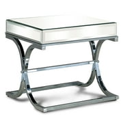 24/7 Shop At Home Muse Contemporary Metal Square End Table in Chrome