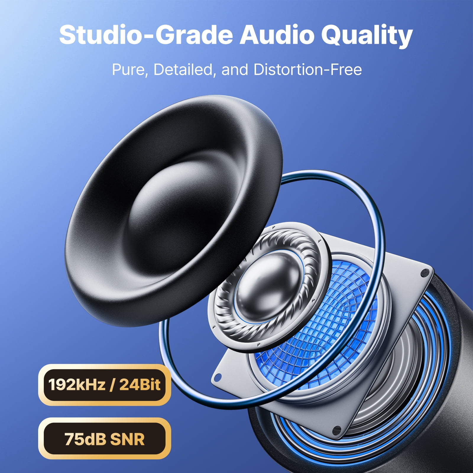 BOYA Gaming Computer USB Microphone for Business Meetings, Audiobook Recording, Interviews, ENC Noise Cancellation, 0–30 dB Gain, 9.7mm Capsule, 24 bit Studio Audio